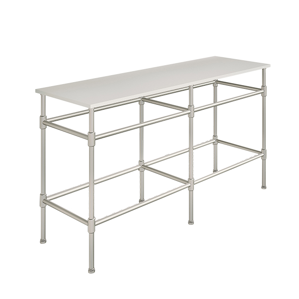 Contemporary 6 leg double freestanding basin stand for benchtop. Stepped feet. W1500 x D480 x H880