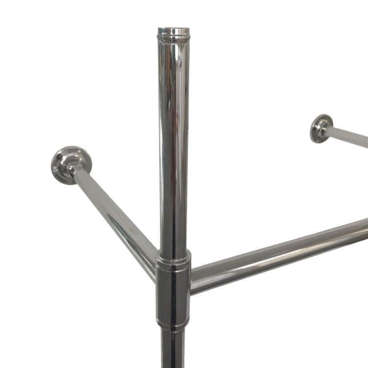 Art Deco 2 leg basin stand with tubular feet - custom size W635 x H880 x D430