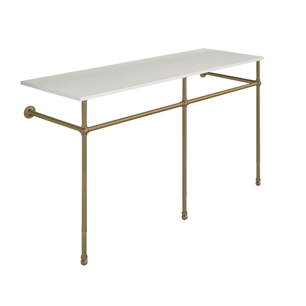 Traditional 3 leg double basin stand for benchtop. Ball feet. W1500 x D540 x H880