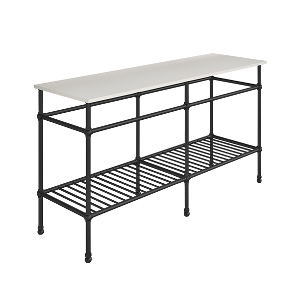 Traditional 6 leg double freestanding basin stand for benchtop. Ball feet & shelf. W1500 x D480 x H880