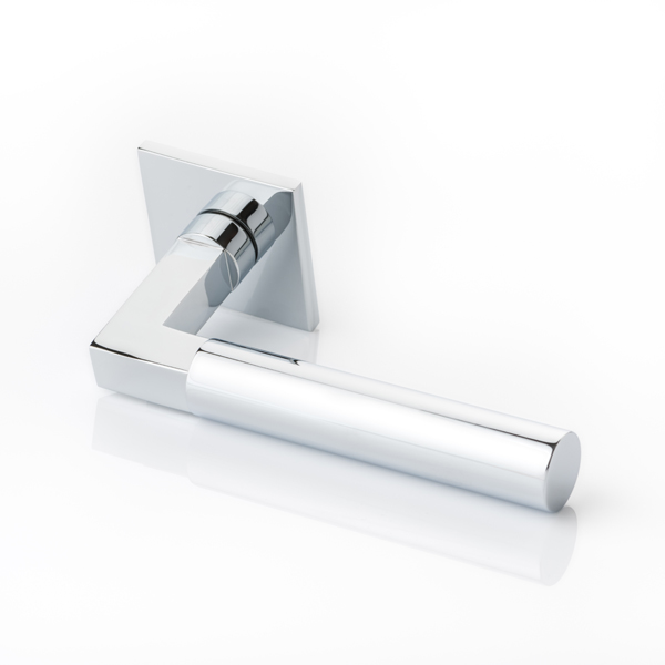 Ashworth II solid brass door lever handle with square rose