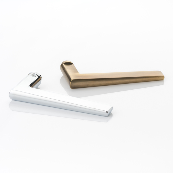 Wedge solid brass door lever handle with roseless rose