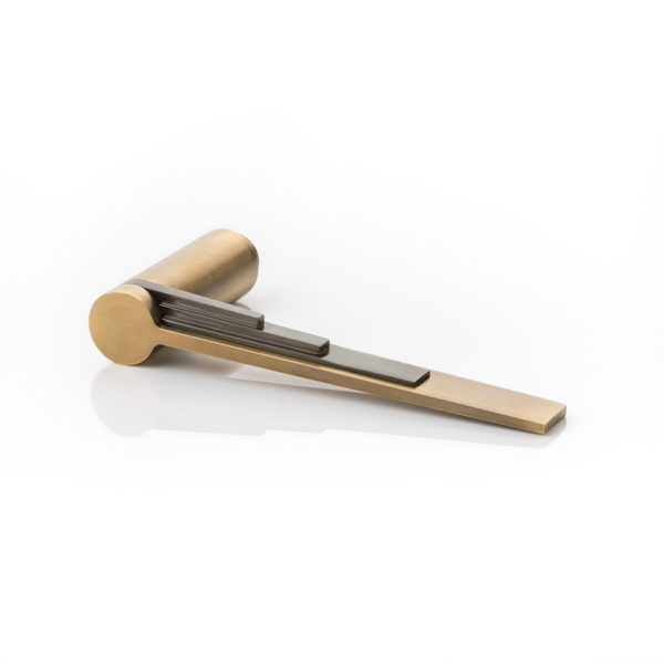 Scala solid brass door lever handle with roseless rose