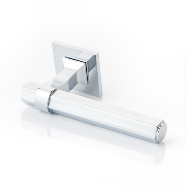 Adelphi solid brass door lever handle with square rose