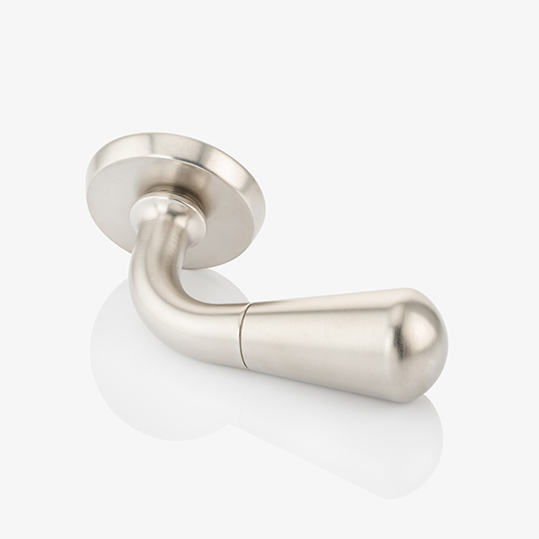 Levant solid brass door lever handle with round rose