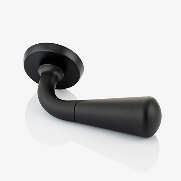 Levant solid brass door lever handle with round rose