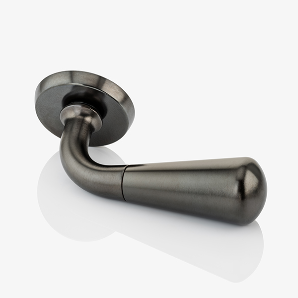 Levant solid brass door lever handle with round rose