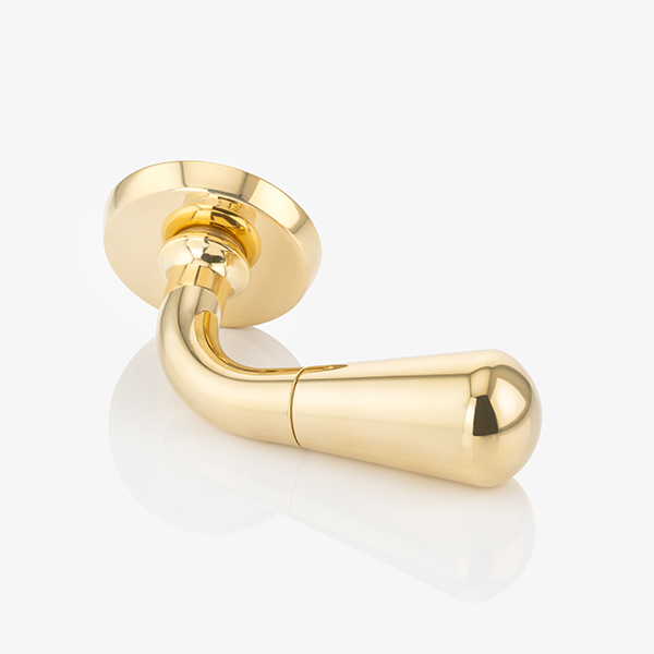 Levant solid brass door lever handle with round rose