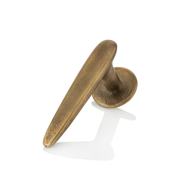 Cove solid brass or bronze door lever handle with round rose