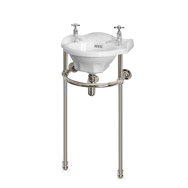 Powder room 410mm basin & basin stand with ball feet