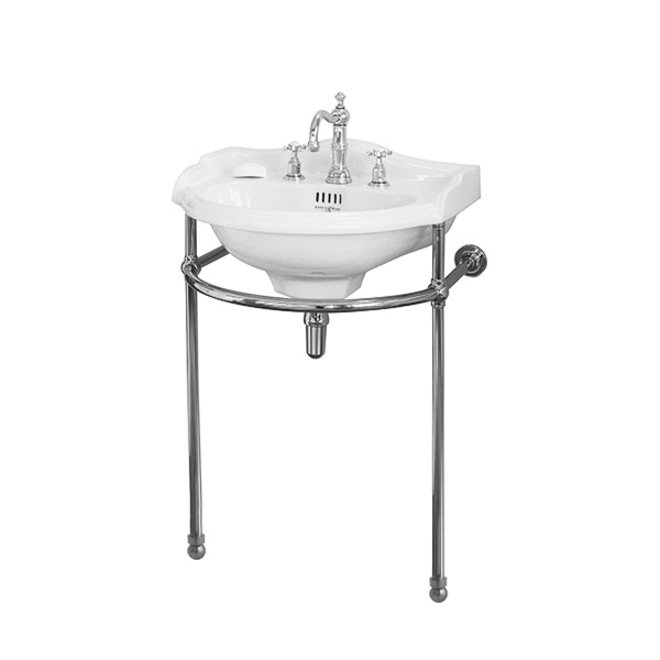 Edwardian 520mm basin & basin stand with ball feet