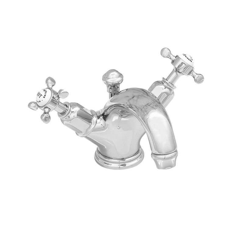 Monobloc basin mixer with crosshead taps