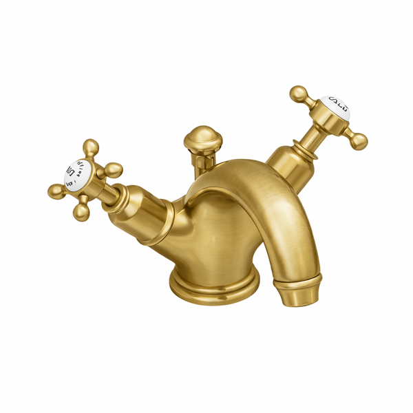 Monobloc basin mixer with crosshead taps