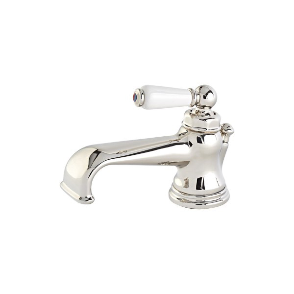 Monobloc basin mixer with single porcelain lever