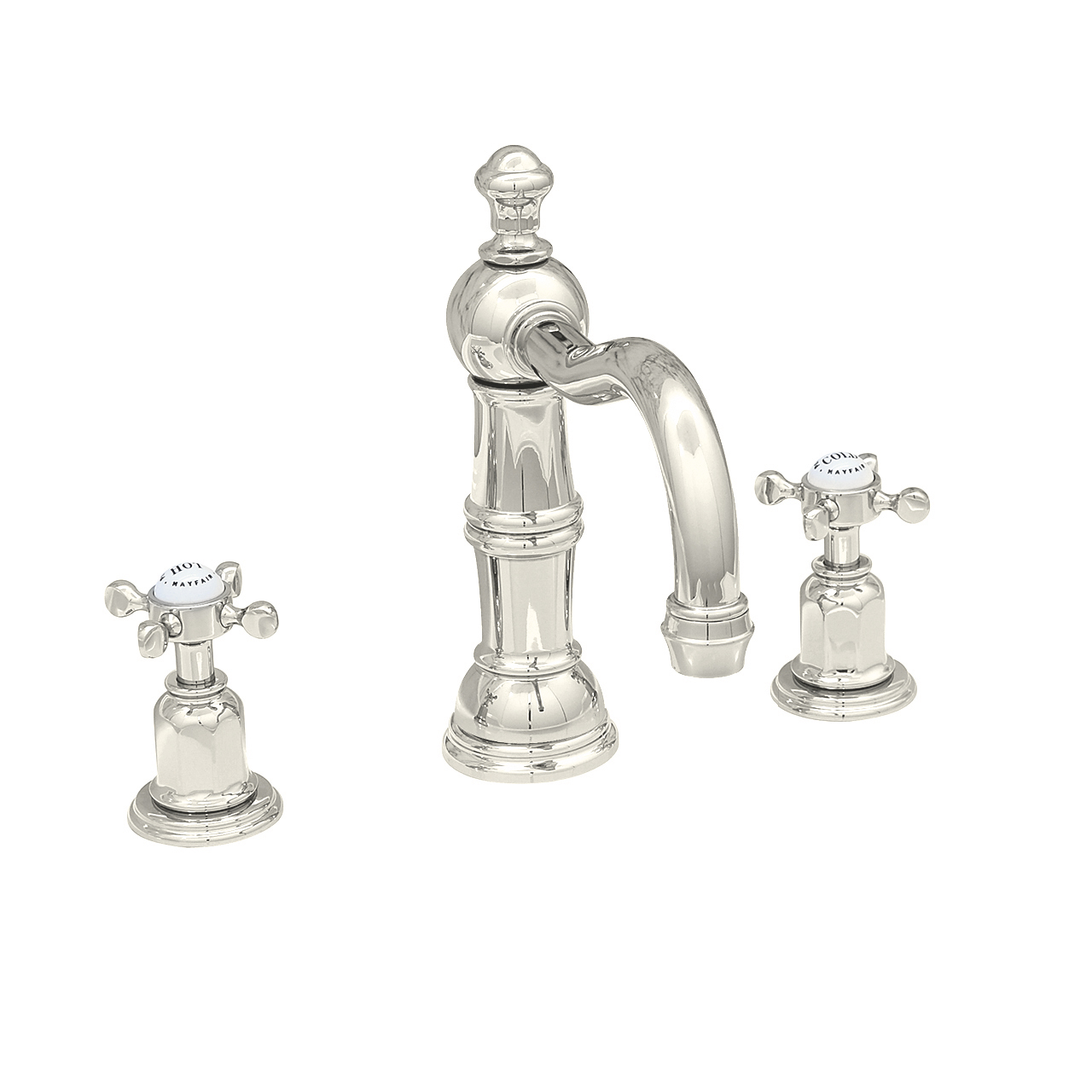 3 hole basin mixer with country spout & crosshead taps