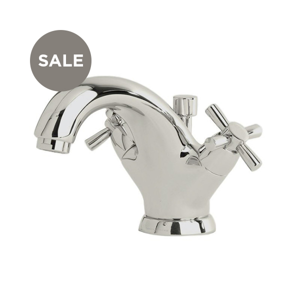 Langbourn monobloc basin mixer with crosshead taps