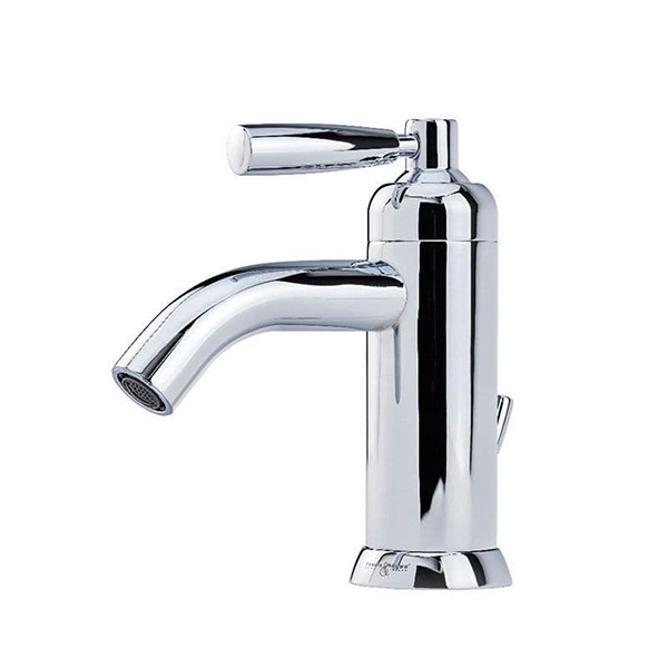 Langbourn monobloc basin mixer with single metal lever