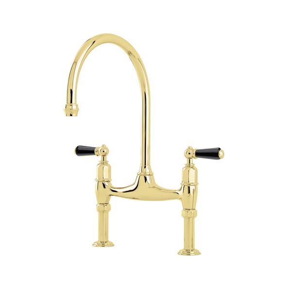 Ionian 2 hole bench mounted sink mixer with straight legs & white porcelain lever taps