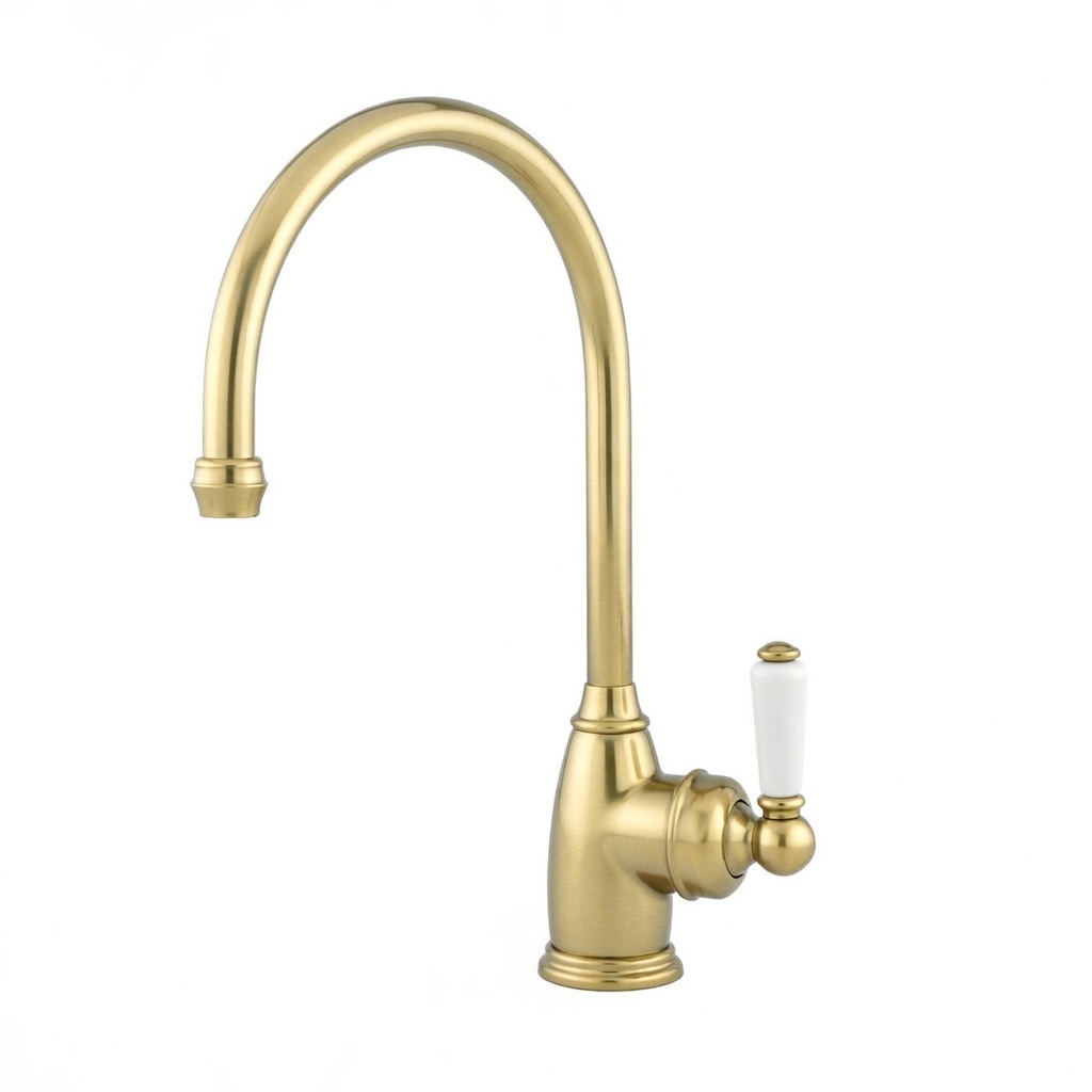 Parthian 1 hole sink mixer with single porcelain lever tap