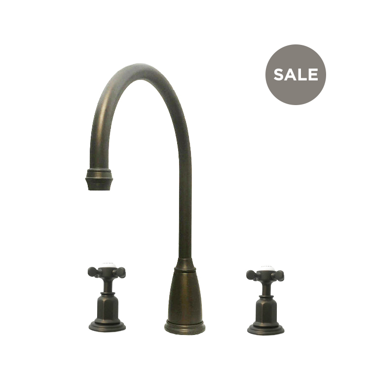 Athenian 3 hole sink mixer with crosshead taps