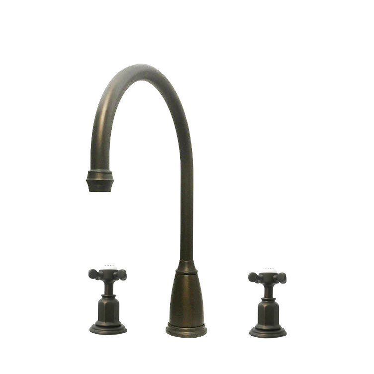 Athenian 3 hole sink mixer with crosshead taps