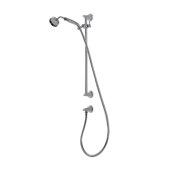 Deco handshower & hose on sliding rail with wall outlet
