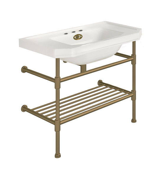 Hand basin 920W x 555D on basin stand with shelf