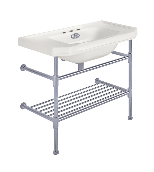 Hand basin 920W x 555D on basin stand with shelf
