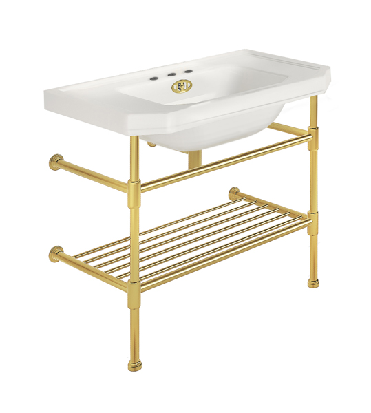 Hand basin 920W x 555D on basin stand with shelf