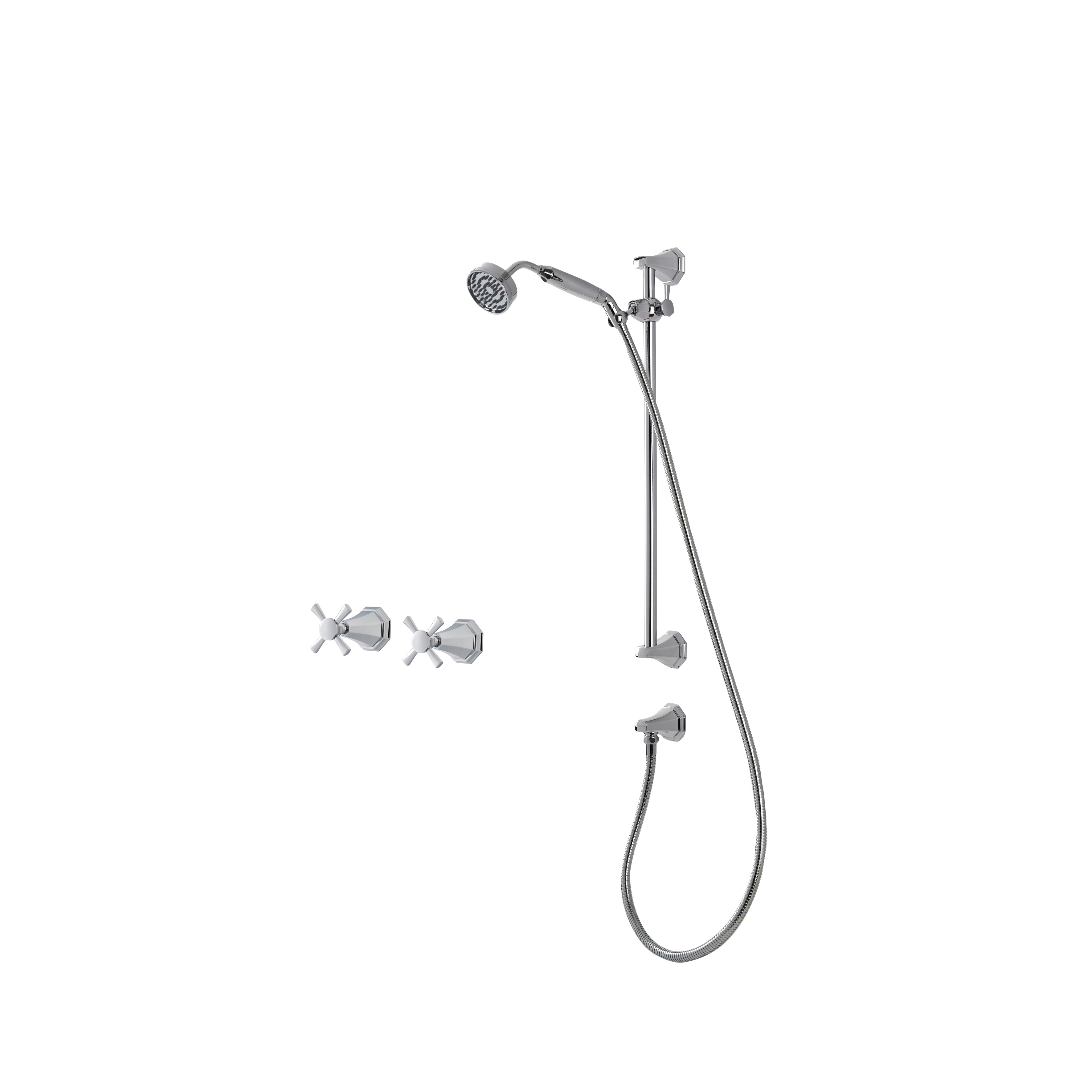 Deco shower layout - handshower on rail & xheads