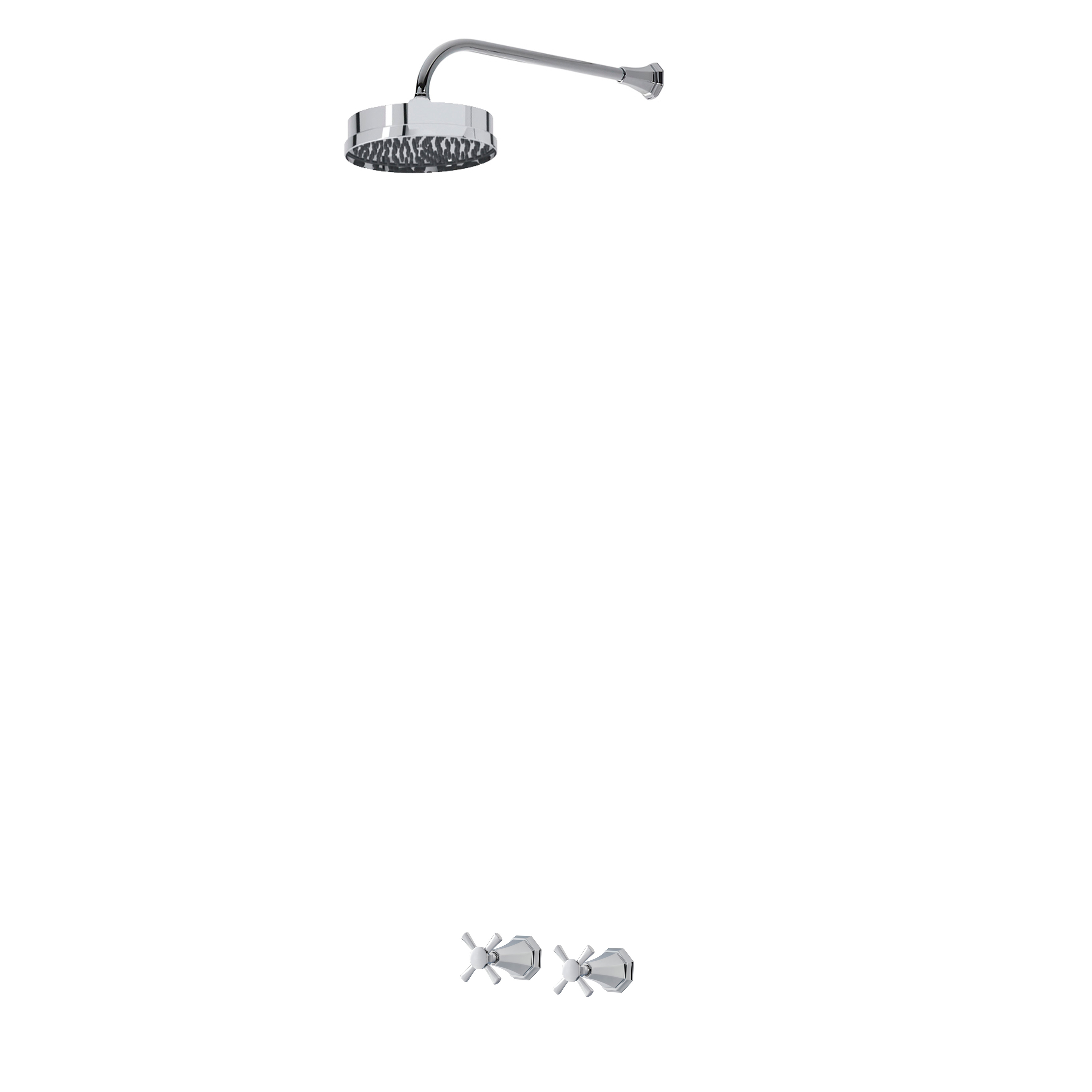 Deco shower layout - wall arm, rose & xheads