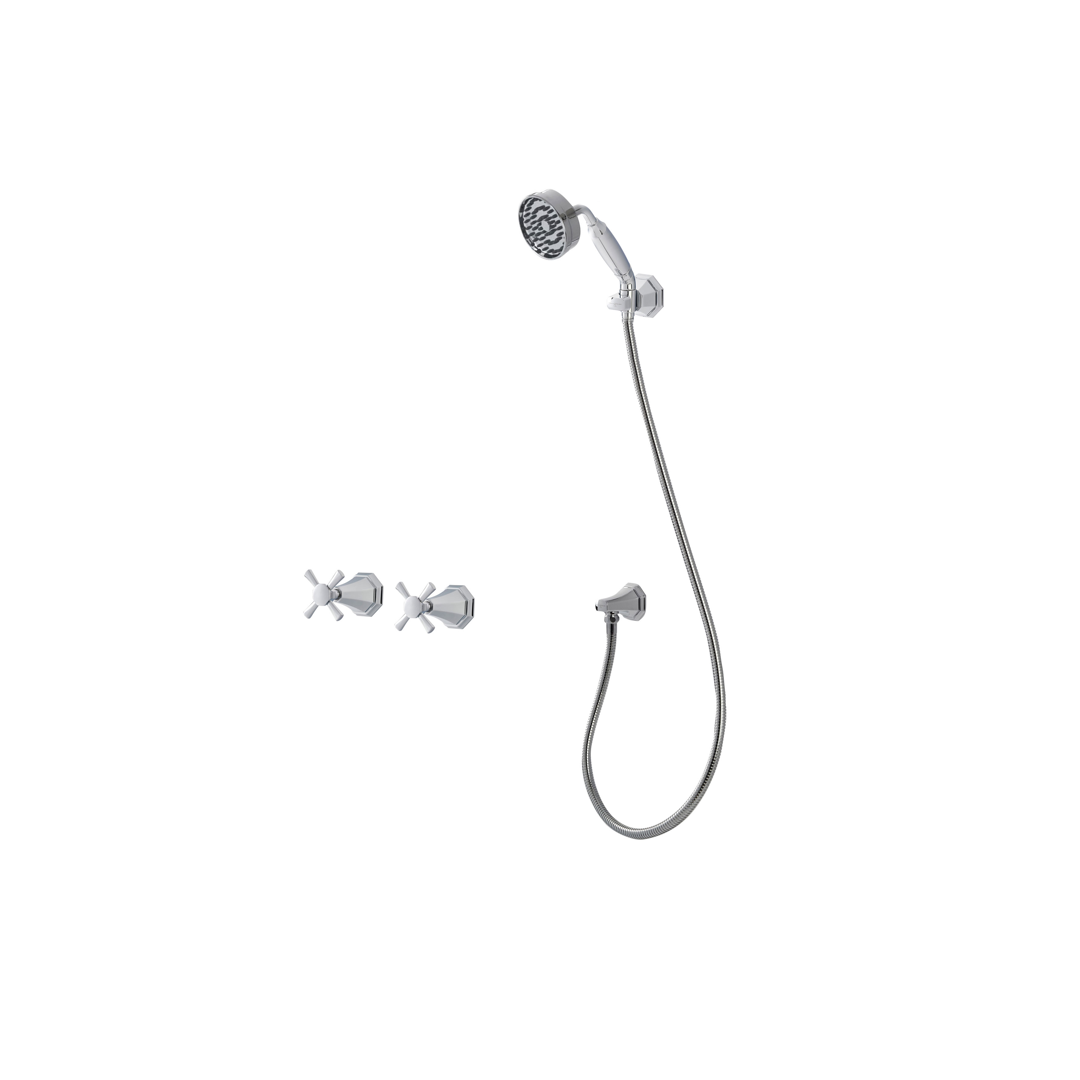 Deco shower layout - handshower on parking bracket & xheads