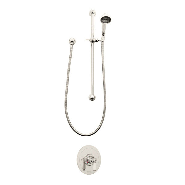 Traditional shower layout - handshower on rail & mixer