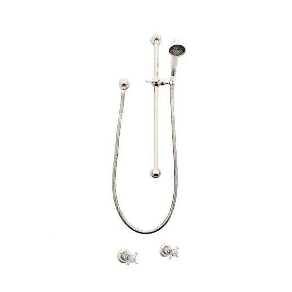 Traditional shower layout - handshower on rail & xheads