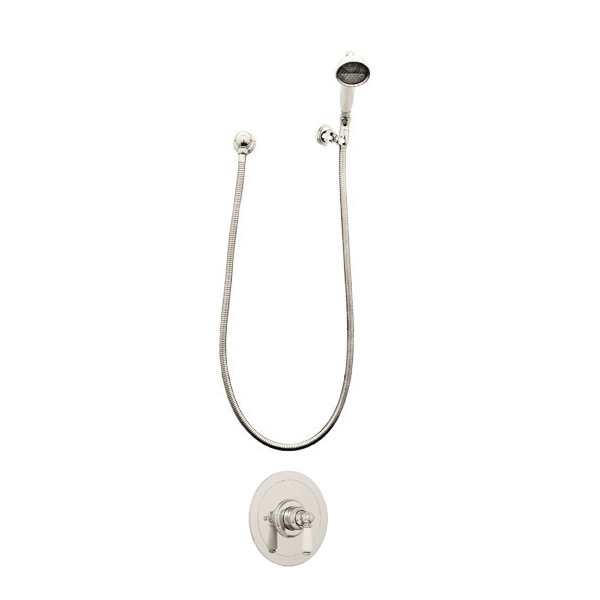 Traditional shower layout - handshower on parking bracket & mixer