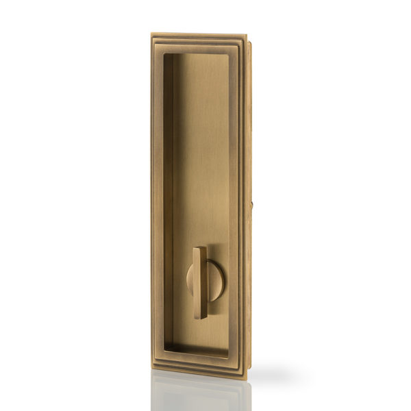 Dewhurst solid brass recessed pull with privacy turn/release
