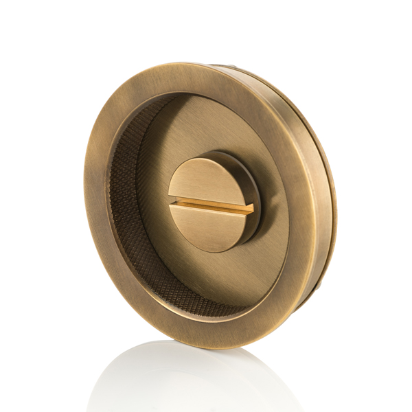 Round solid brass privacy release & diamond knurl