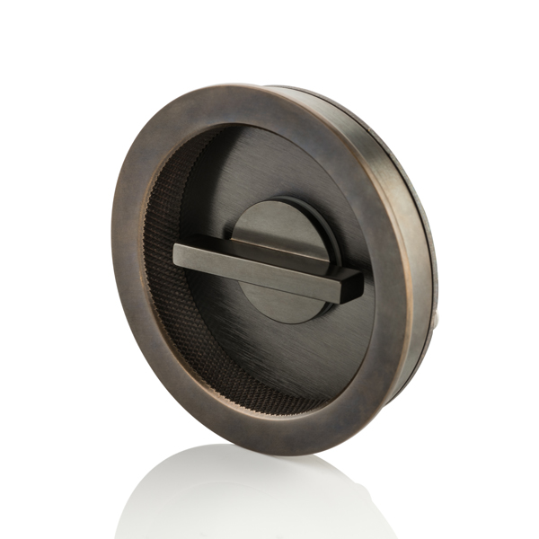 Round solid brass privacy turn & diamond knurl