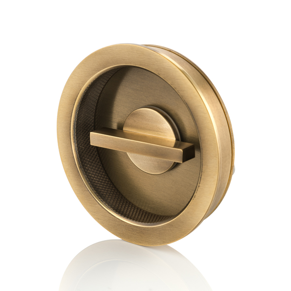 Round solid brass privacy turn & diamond knurl