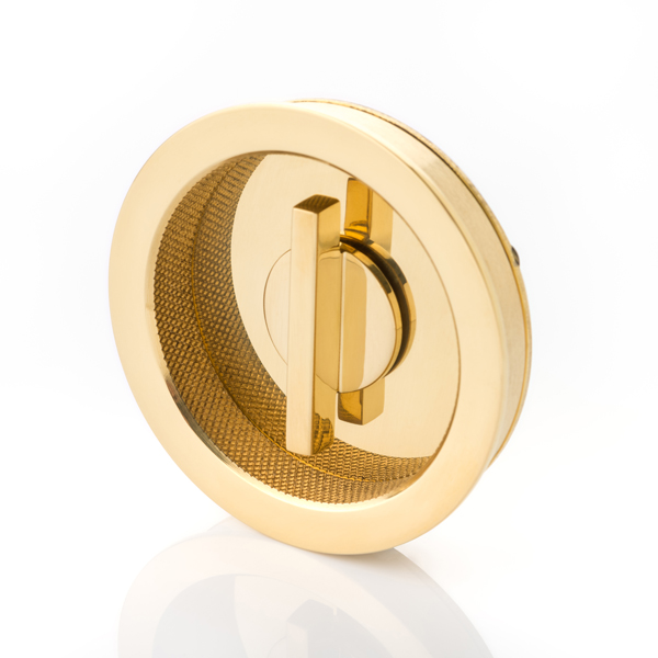 Round solid brass privacy turn & diamond knurl