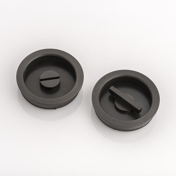 Round solid brass privacy turn & diamond knurl