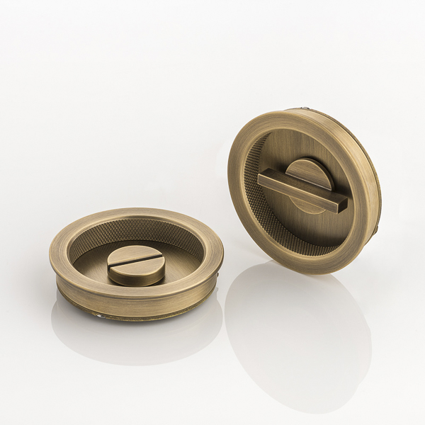 Round solid brass privacy turn & diamond knurl
