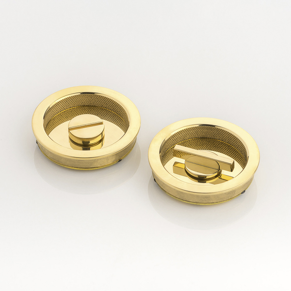 Round solid brass privacy turn & diamond knurl