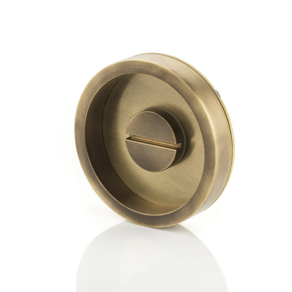 KH Dot solid brass recessed pull with privacy turn/release