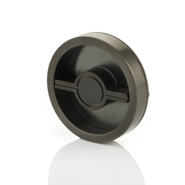 KH Dot solid brass recessed pull with privacy turn/release
