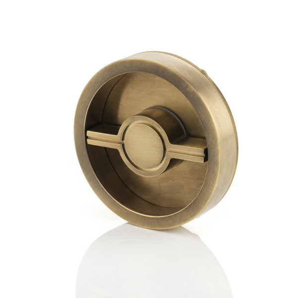 KH Dot solid brass recessed pull with privacy turn/release