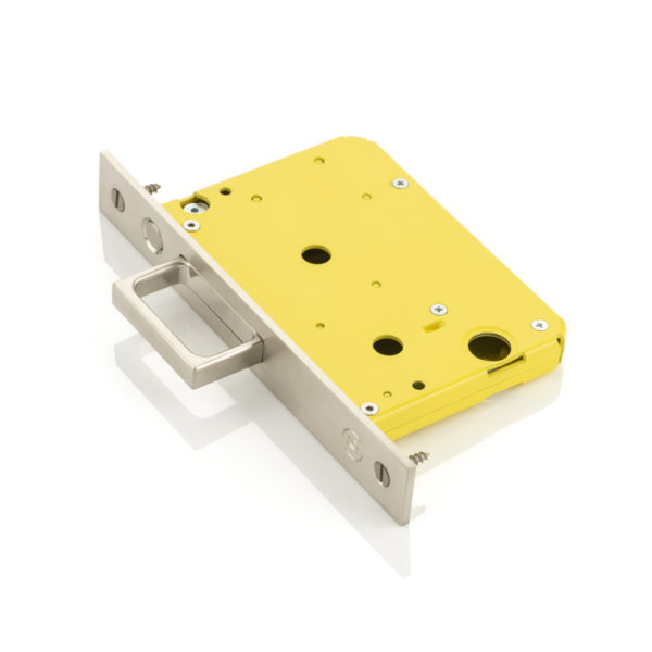 Yellow pull pocket sliding door end pull