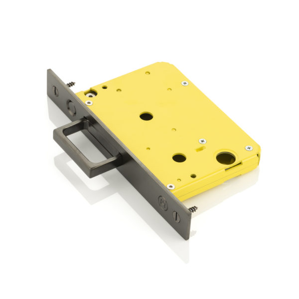 Yellow pull pocket sliding door end pull