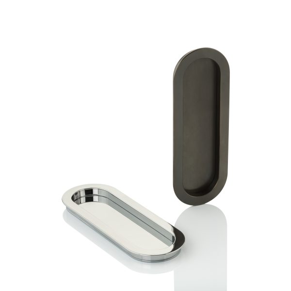 Maurice low profile oval recessed pull