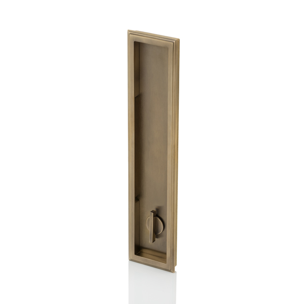 Darlington solid brass recessed pull with privacy turn/release